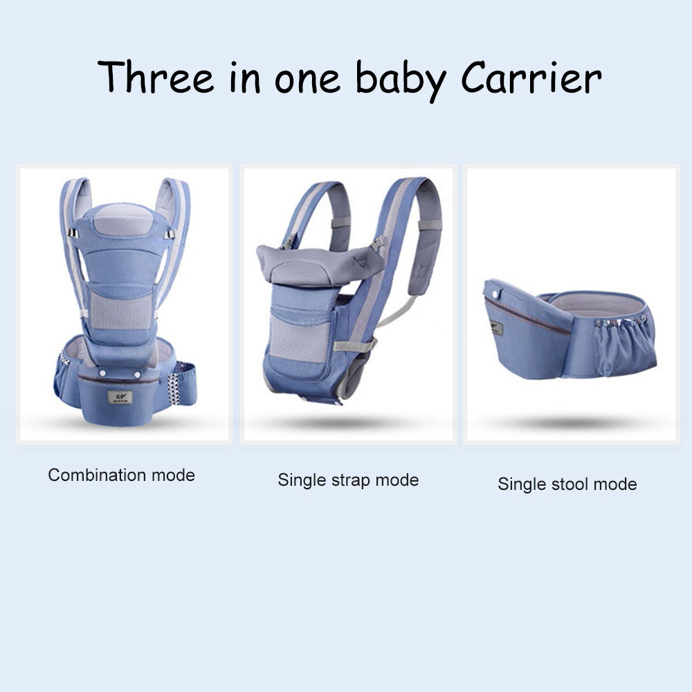 LENZIE ergonomic baby carrier with padded straps and supportive design for comfortable baby wear.
