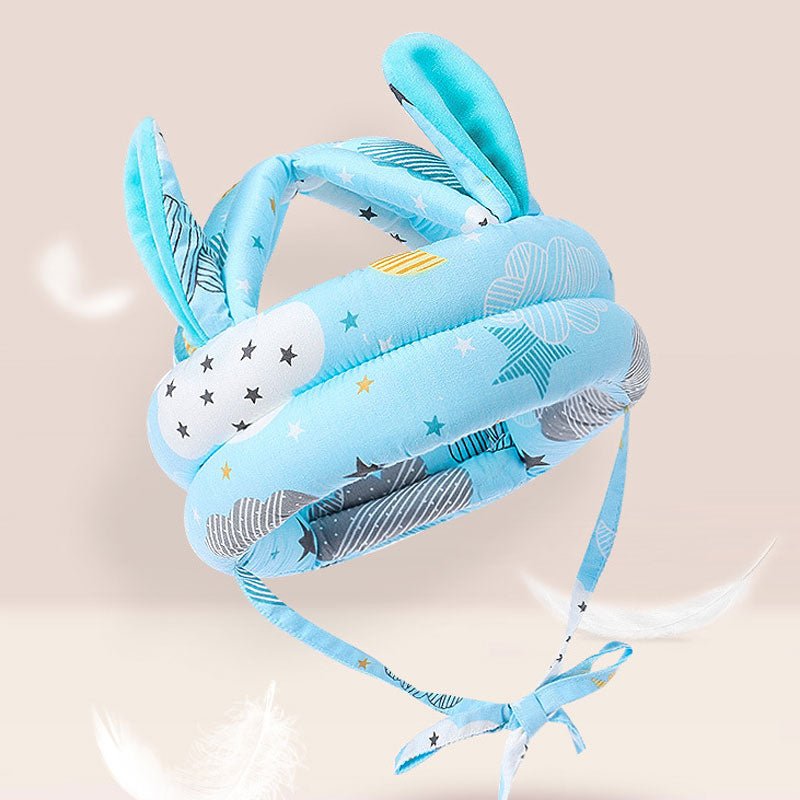 Baby toddler safety anti-collision helmet by LENZIE, with soft padding and adjustable straps for protection during play.